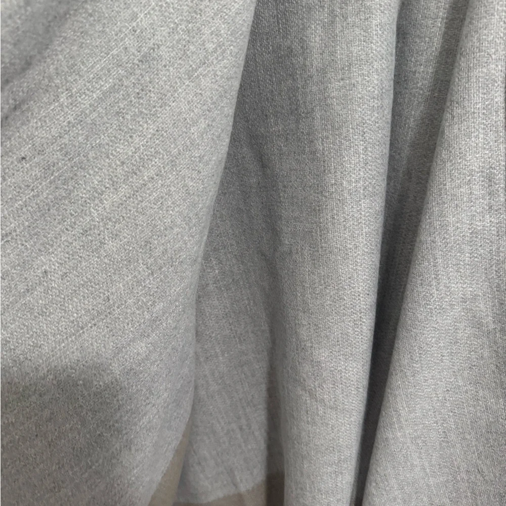 Fraas NWT Gray and Tan Fringed Shawl